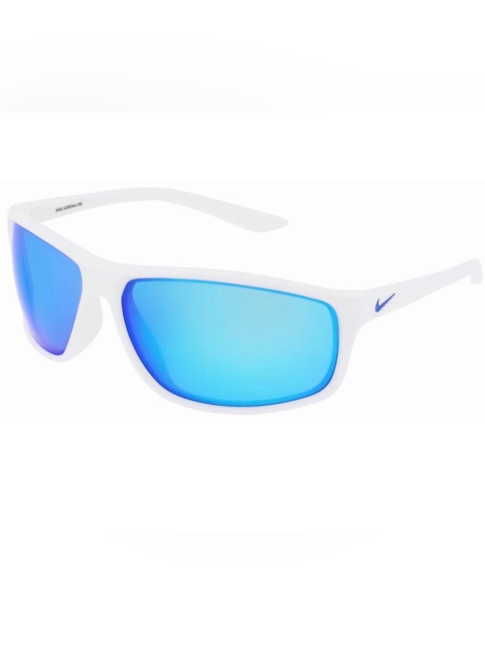 NWOT Men’s Nike Blue Mirror Wrap Sunglasses Nike Adrenaline M EV1113 100 66